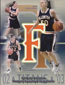 2002-02 CAL STATE FULLERTON TITANS PARA MUJER NCAA GUÍA DE MEDIOS DE BALONCESTO - Imagen 1 de 2