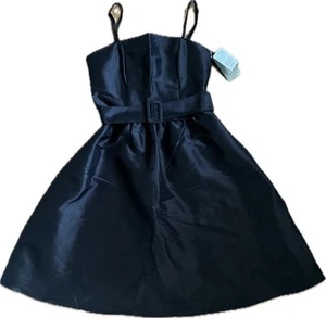 H&M Size 10 Women’s Black Silk Fit And Flare Halloween Party Dress With Boning - Picture 1 of 8