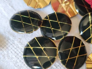 Lot 5 boutons vintage en métal vert quasiment  noir  à pied 1,8 cm ref 5226 - Picture 1 of 4