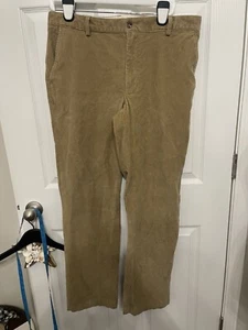 L.L. Bean Men's Golden Brown Khaki Tan Cotton Blend Corduroy Pants 35X32 $158 - Picture 1 of 3