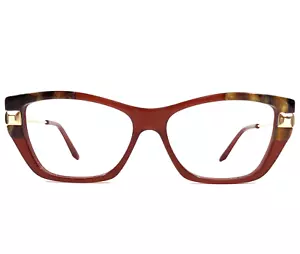 Boucheron Eyeglasses Frames BC0108O 002 Brown Gold Cat Eye 54-15-135 - Picture 1 of 12
