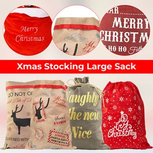 Giant Santa Stocking Sacks Jumbo Father Christmas Large Xmas Gift Present Bag - Picture 1 of 61