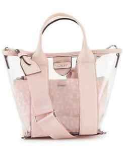 DKNY Dakota Clear Crossbody Bag & Pouch Cashmere Pink New Sealed