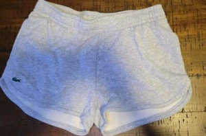 Lacoste Girls Shorts Medium Gray Athletic Terry Draw String Sports - Picture 1 of 4