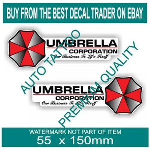 UMBRELLA CORPORATION DECAL STICKER X2 STICKERS ZOMBIE REANIMATED LIVING DEAD - Bild 1 von 1