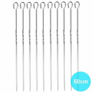 10-30pcs Shashliks skewers Mangal Schampura meat skewers grill skewers 50cm - Picture 1 of 5