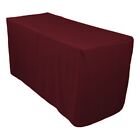 4 ft. Fitted Polyester Tablecloth, 7 Colors, Wedding & Trade Show Booth Catering