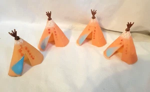 Vintage MPC Kunststoff Cowboys und Indianer 4 Tipis - Bild 1 von 13