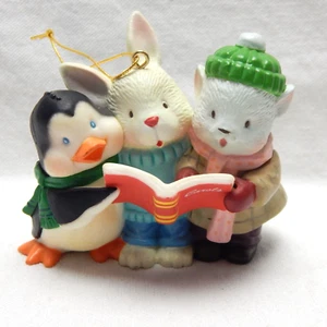 CAROLING RABBIT MOUSE PENGUIN HANGING ORNAMENT - Picture 1 of 6
