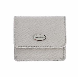 NEW DOLCE & GABBANA Condom Case Holder Pocket Wallet White Dauphine Leather