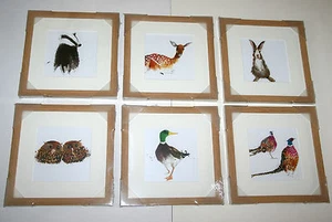 Gerahmter Wandkunstdruck - TIERMAGIE 10" x 10" Eule Ente Hase Dachs Hirsch *NEU* - Bild 1 von 7