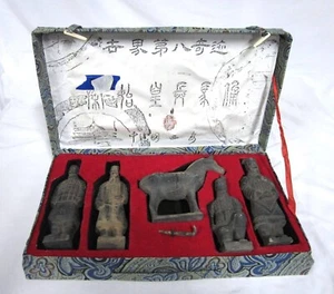 Chinese Emperor Qin Shi Huang Army Clay Terracotta Warriors & Horse Figures 6" - Picture 1 of 8