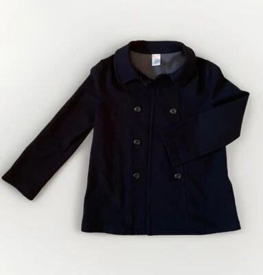 Gymboree Girls Lightweight Coat, Size M, 7-8, Navy Blue Double Breasted - Image 1 of 4