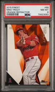 2015 Topps Finest ORANGE Refractor #68 Mike Trout PSA 8 NM-MT #'d/25 - Picture 1 of 1