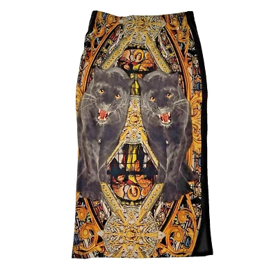 Vtg 5ifth Degree Artsy Panther Pencil Skirt Womens Small Stretchy USA Made RARE - Image 1 of 4