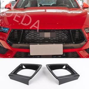 Cubierta de entrada de ventilación de aire de rejilla delantera ABS de fibra de carbono para Ford Mustang 2024+ - Imagen 1 de 10