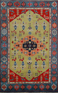 South-western Kazak Wool Area Rug: Handmade Traditional Patterns 5x8 ft