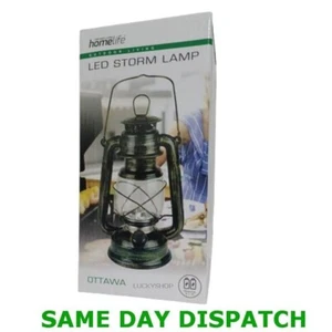 ANTIQUE BRASS 15 LED HURRICANE LANTERN CAMPING TENT LIGHT FISHING LAMP - DIMMER - Picture 1 of 13