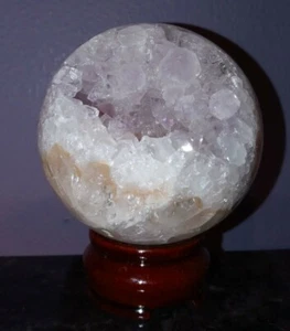 *Seltene 77 mm rosa & lila Amethyst Moosachat Geode Kugel💕 - Bild 1 von 12