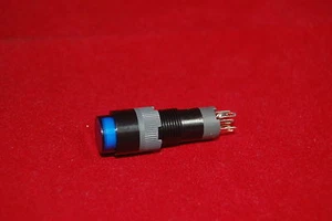 2PCS 10MM Blue ROUND Momentary PUSH BUTTON LED ILLUMINATED 12V DC/AC 5 PINS - Picture 1 of 2