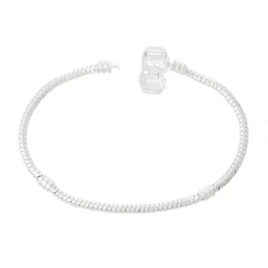 BRACELET chaine serpent à clip métal argenté 15,16,17,18cm,19cm,20cm,21,22,23cm - Picture 1 of 4