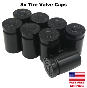 8pcs Tire Valve Cap Stem Cover For 2 Vehicles Black Bullet Shell Style - Picture 1 of 2