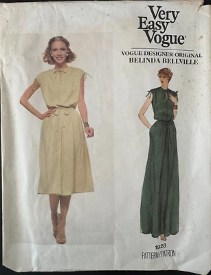 1928 Vogue BELINDA BELLVILLE Misses Sewing Pattern DRESS Size 16 - Image 1 of 2