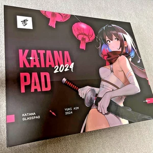 Yuki Aim Katana City 2024 Glass Mousepad Limited Large size 500 × 400mm USED - Picture 1 of 9