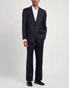 Paul Smith Pinstripe Suit Mens Navy Set Pants Blazer Two Button Wool Trousers 42 - Picture 1 of 21