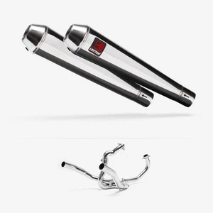 Lextek AC1 Polished Classic Exhaust System 350mm for SUZUKI SV1000 (03-07) - Picture 1 of 1