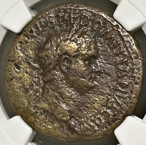 Domitian AE Sestertius AD 81-96 Pax as Caesar NGC VF - Picture 1 of 4