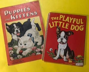 1940 Puppies and Kittens /1951 The Playful Little Dog Vintage Childrens Books - Imagen 1 de 6