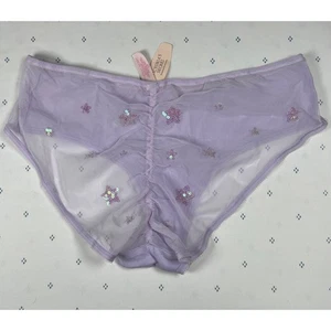 Pantaloni Victoria's Secret Low Rise Hip Hugger maglia lavanda stella paillettes L/G Y2K - Foto 1 di 6
