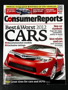 Consumer Reports Buying Guide Best & Worse Cars 2012 Magazine Clean - Picture 1 of 16
