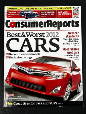 Consumer Reports Buying Guide Best & Worse Cars 2012 Magazine Clean - Imagem 1 de 4
