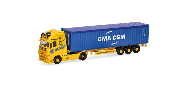 Herpa 318822 - 1/87 Volvo FH GL XL 2020 Camion Rimorchio "acargo/CMA-CGM"