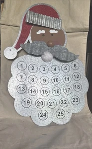 Babbo Natale Calendario Annuale in Metallo da Appendere Natale Conto alla Rovescia Decorazione Festività - Foto 1 di 2