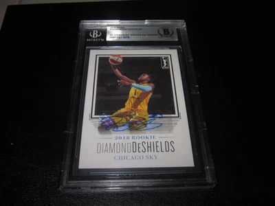 DIAMOND DESHIELDS SIGNED AUTO 2018 RITTENHOUSE WNBA RC CARD #14 BECKETT SLAB BAS - Image 1 of 4