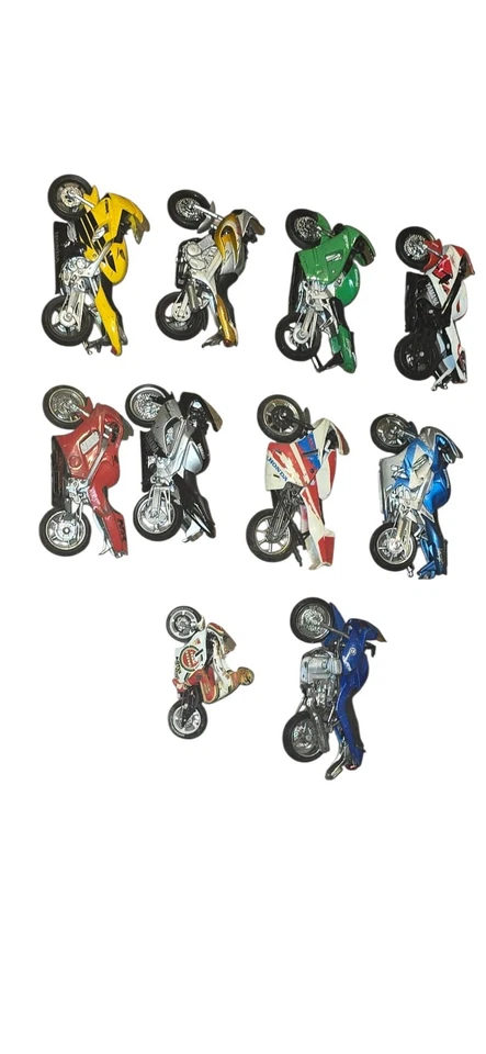 Lote de bicicletas deportivas diecast vintage Honda Yamaha Kawasaki Suzuki BMW modelos 10 piezas SetX Foto 1 de 4
