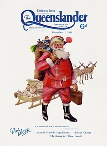 Vintage Weihnachtszeitschrift Cover 1936 Kunstdruck - Bild 1 von 1