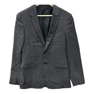 Theory Gansevoort Mens 36R Wool Blue Black Check Sport Coat Jacket Slim Blazer - Picture 1 of 10