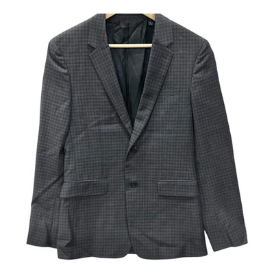Theory Gansevoort Mens 36R Wool Blue Black Check Sport Coat Jacket Slim Blazer - Image 1 of 4