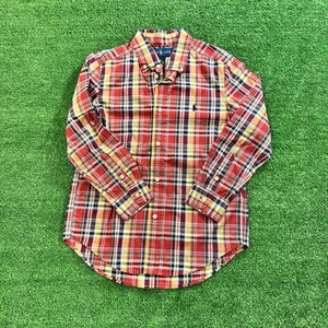 Polo Ralph Lauren Boys Shirt Button Down Size 7 Plaid Long Sleeve 100% Cotton - Picture 1 of 12