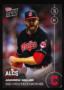 Andrew Miller Closer Cody Allen Indians ALCS Win vs Blue Jays 2016 Topps NOW 586 - Picture 1 of 2
