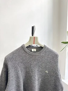 Lacoste Vintage Grey Wool Blend Knitted Sweater - Picture 1 of 8