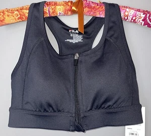 NWT FILA SPORT Bra Size XS Front Zip. Options: White, Black &/or Gray - Picture 1 of 15