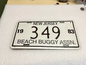 1983 NJ BEACH BUGGY ASSN ACCESS LICENSE PLATE-349 New Jersey Surf Fishing - Picture 1 of 5