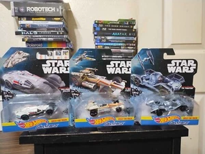 Hot Wheels Carships X-wing Fighter, TIE Fighter, Millennium Falcon Lot of 3 - Picture 1 of 1