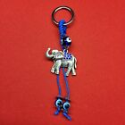 Key Chain Key Ring Lucky Elephant Evil Eye Blue