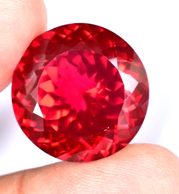 Natural MOZAMBIQUE Blood Red Ruby 39.00 CT Certified Round Cut Loose Gemstone - Image 1 of 4